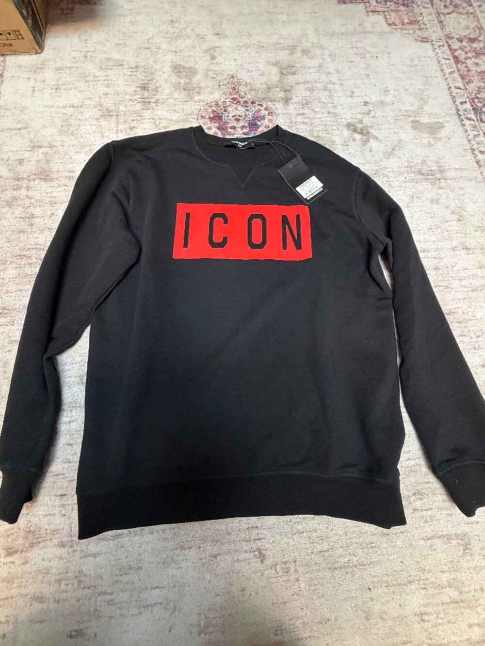 DSQUARED2 Men's Black/Red ICON Sweatshirt Size XXL BRAND NEW!